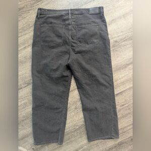 Madewell High Rise Slim Wide Leg Crop Jean Womens Size 35 Jeans Black Stretch